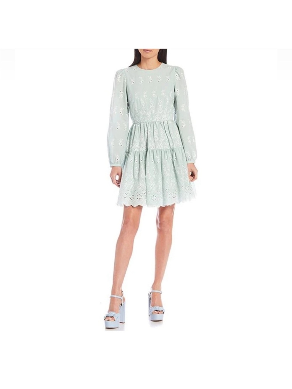 Antonio Melani Sage Green Embroidered Eyelet Dress – Size 4